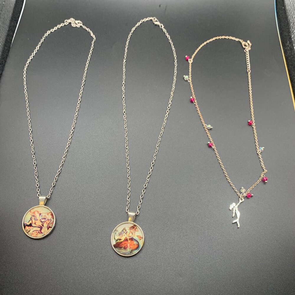 Lot of 3 Mermaid Pendant & Charm Fashion Necklaces